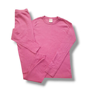 Hanna Andersson Girls 10 Organic Cotton Long John Pajama Set PINK PJ